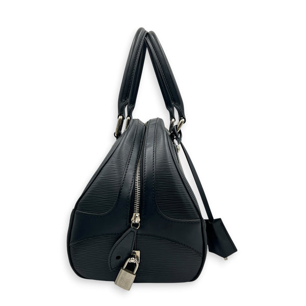 Montaigne Bowling  Top Handle Bag Black in Epi Leather