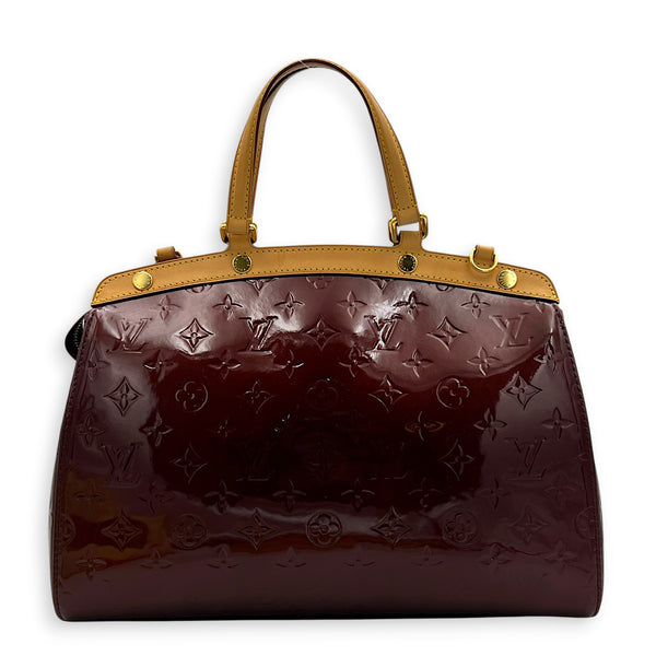 Brea MM Red Top Handle Bag in Vernis, Gold hardware