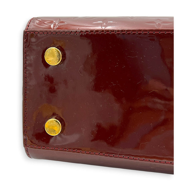 Brea MM Red Top Handle Bag in Vernis, Gold hardware
