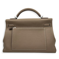 Kelly Maxi 42 Etoupe Top Handle Bag in Togo, Palladium hardware