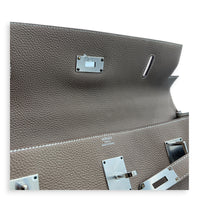 Kelly Maxi 42 Etoupe Top Handle Bag in Togo, Palladium hardware