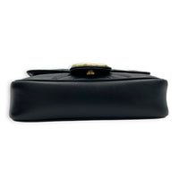 GG Marmont Crossbody Bag Super Mini Black in Calfskin, Gold hardware