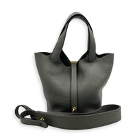 Picotin 18 Gris Meyer Top Handle Bag in Clemence, Gold hardware