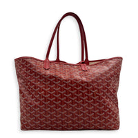 Saint Louis PM Red Tote Bag in Coated Canvas, Silver hardware