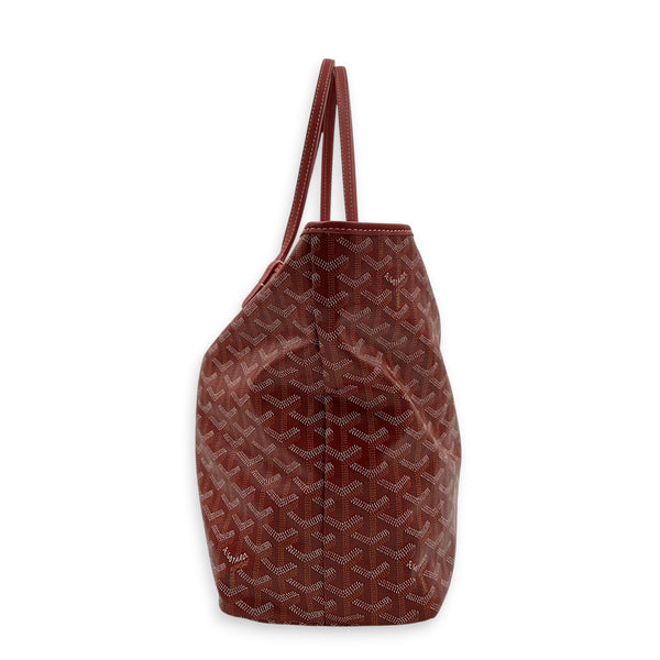 Saint Louis PM Red Tote Bag in Coated Canvas, Silver hardware