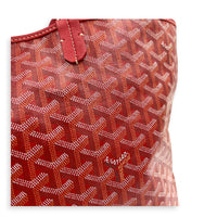 Saint Louis PM Red Tote Bag in Coated Canvas, Silver hardware