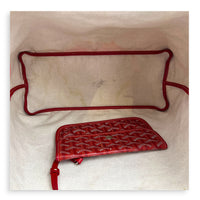 Saint Louis PM Red Tote Bag in Coated Canvas, Silver hardware