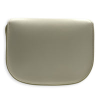 Folco Optic White Crossbody Bag in Calfskin, Gold hardware