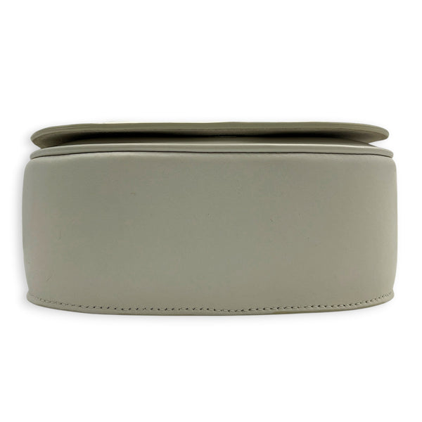 Folco Optic White Crossbody Bag in Calfskin, Gold hardware