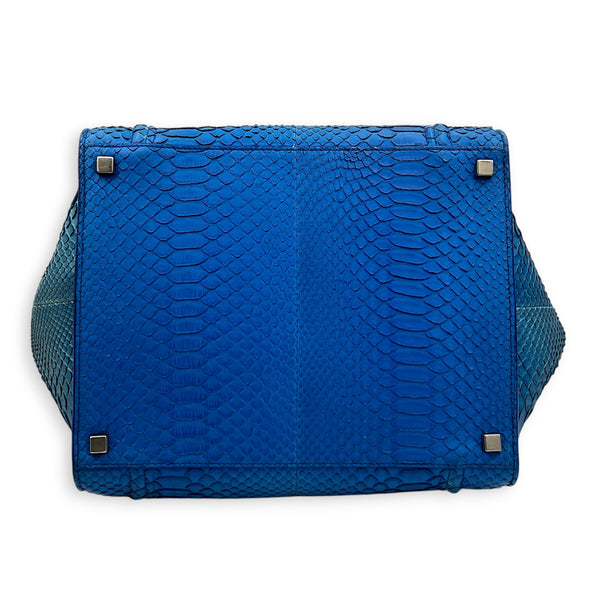 Phantom Tote Bag Large Blue in Python Leather, Silver hardware
