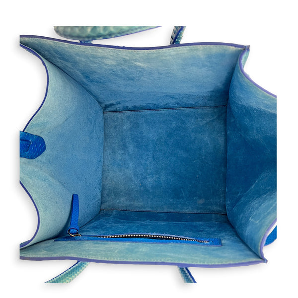 Phantom Tote Bag Large Blue in Python Leather, Silver hardware