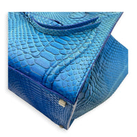 Phantom Tote Bag Large Blue in Python Leather, Silver hardware