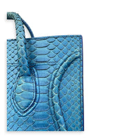 Phantom Tote Bag Large Blue in Python Leather, Silver hardware