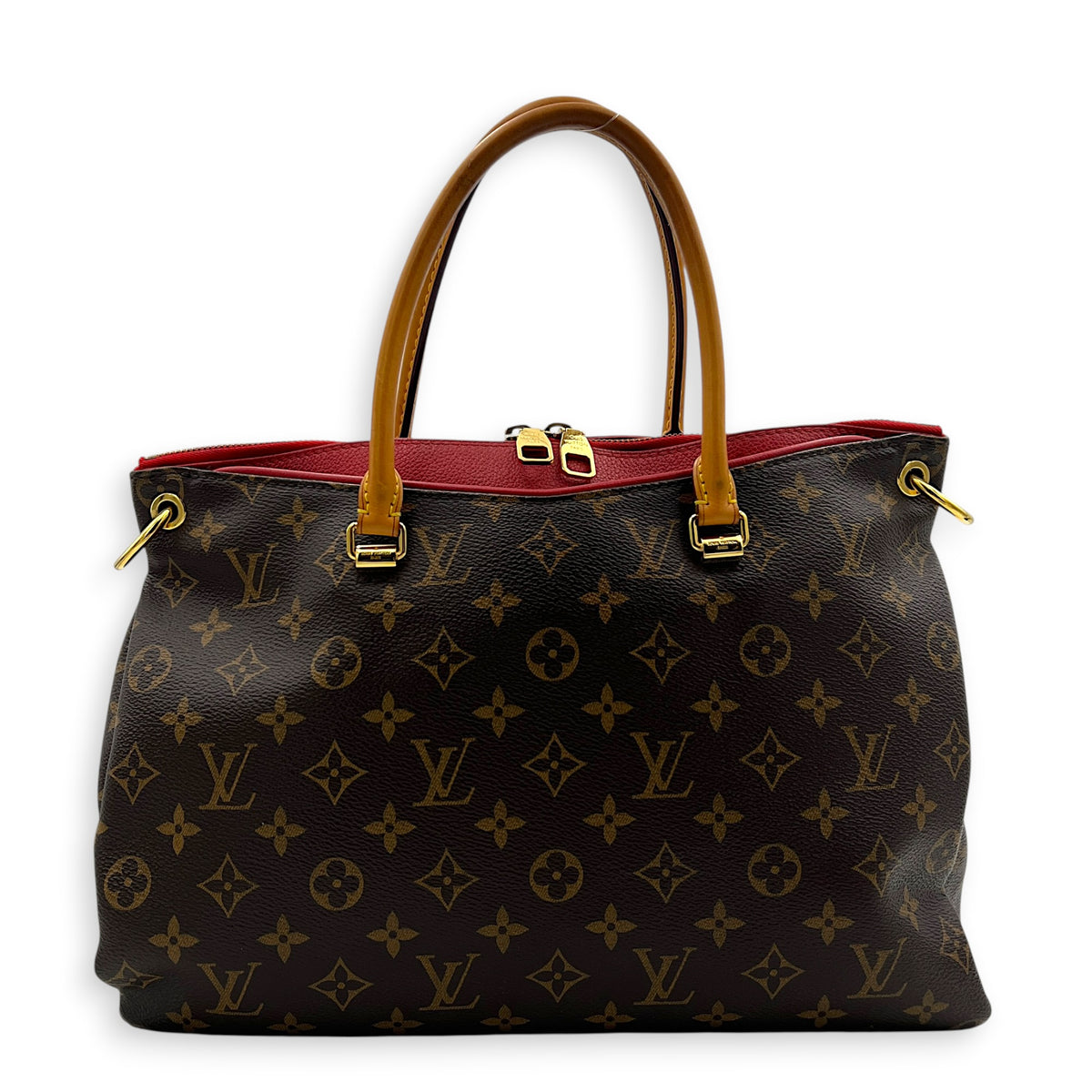 Pallas Shoulder Bag MM Brown in Monogram Coated Canvas, Gold hardware