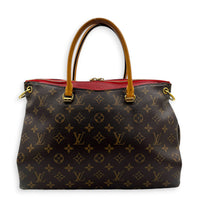 Pallas Shoulder Bag MM Brown in Monogram Coated Canvas, Gold hardware