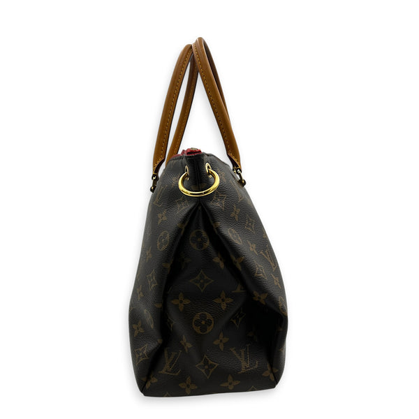 Pallas Shoulder Bag MM Brown in Monogram Coated Canvas, Gold hardware