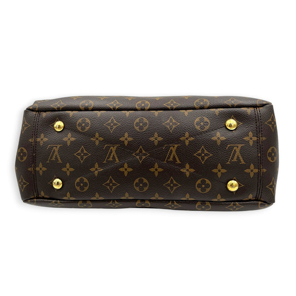 Pallas Shoulder Bag MM Brown in Monogram Coated Canvas, Gold hardware