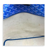 Artois MM Bleu Tote Bag in Coated Canvas, Silver hardware