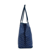 Artois MM Bleu Tote Bag in Coated Canvas, Silver hardware