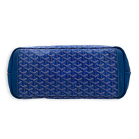 Artois MM Bleu Tote Bag in Coated Canvas, Silver hardware