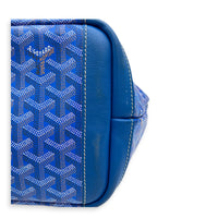 Artois MM Bleu Tote Bag in Coated Canvas, Silver hardware