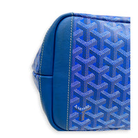 Artois MM Bleu Tote Bag in Coated Canvas, Silver hardware