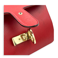 Interlocking G Wallet On Chain Hibiscus Red in Calfskin, Gold hardware