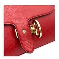 Interlocking G Wallet On Chain Hibiscus Red in Calfskin, Gold hardware