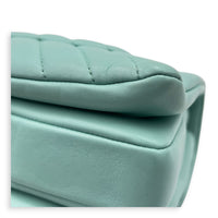 Trendy CC Blue Top Handle Bag in Lambskin, Silver hardware