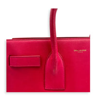 Sac de Jour Top Handle Bag Medium Rouge Eros in Calfskin, Gold hardware
