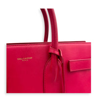 Sac de Jour Top Handle Bag Medium Rouge Eros in Calfskin, Gold hardware