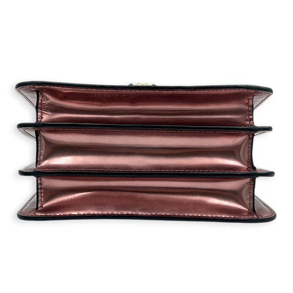 Serpenti Forever Top Handle Bag Metallic Pink in Patent Leather, Gold hardware