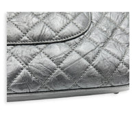 Coco Top Handle Bag Large Metallic Grey in Distressed Leather, Gunmetal hardware