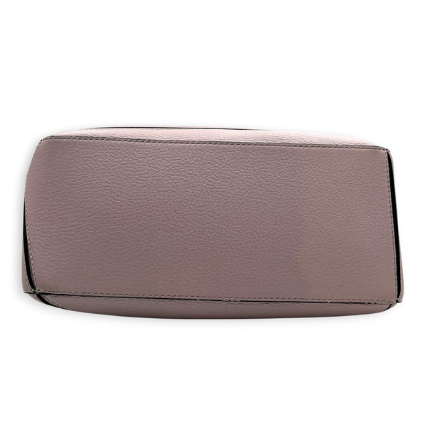 Puzzle Shoulder Bag Small Iridescent Pink in Calfskin, Silver hardware