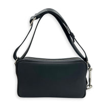 On Body Mousqueton Noir Crossbody Bag in Togo, Palladium hardware