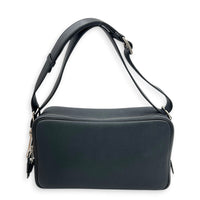 On Body Mousqueton Noir Crossbody Bag in Togo, Palladium hardware