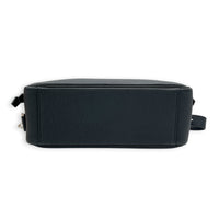 On Body Mousqueton Noir Crossbody Bag in Togo, Palladium hardware