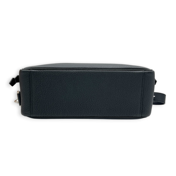 On Body Mousqueton Noir Crossbody Bag in Togo, Palladium hardware