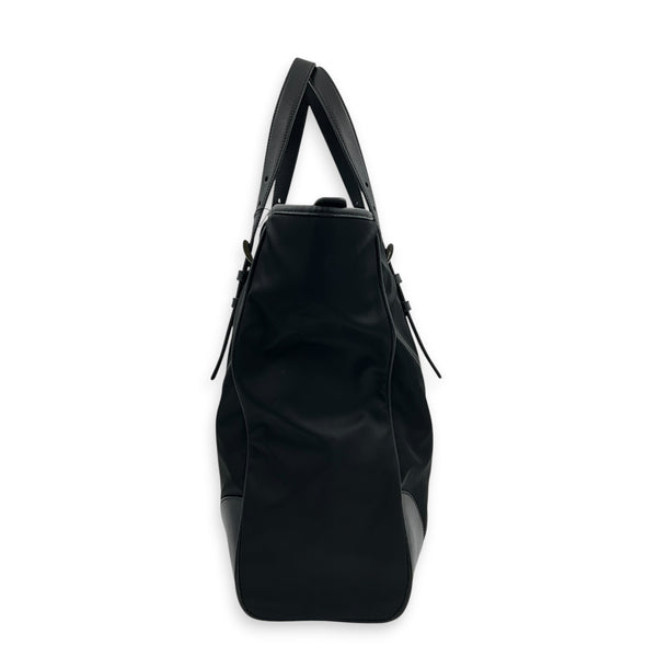 Logo Tote Bag Black in Nylon, Silver hardware