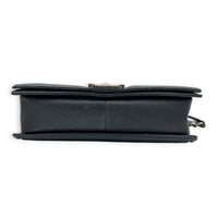 Boy Shoulder Bag Medium Black in Caviar Leather, Ruthenium hardware