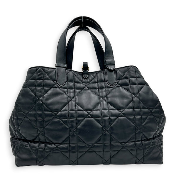 Toujours Large Black Tote Bag in Calfskin, Gold hardware