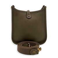 Evelyne Mini Etoupe Crossbody Bag in Clemence, Gold hardware