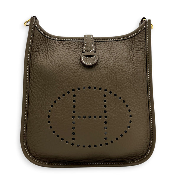Evelyne Mini Etoupe Crossbody Bag in Clemence, Gold hardware