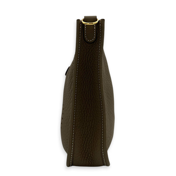 Evelyne Mini Etoupe Crossbody Bag in Clemence, Gold hardware