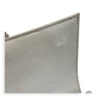 Hourglass Top Handle Bag XS White/Off-White in Crocodile Embossed Calfskin, Silver hardware