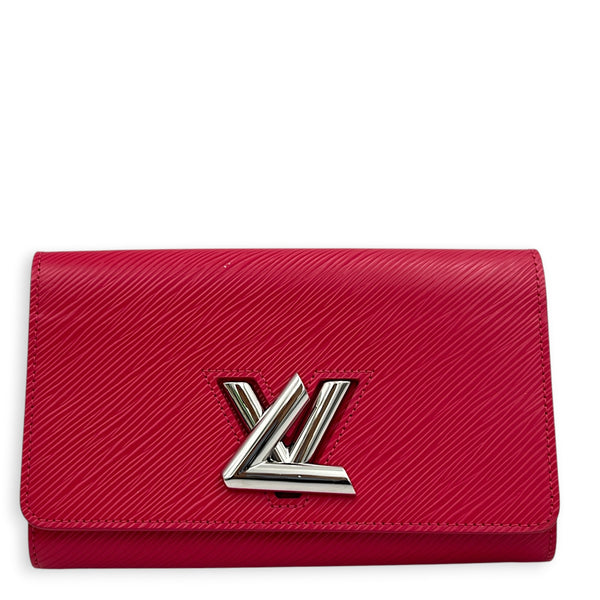 Twist Wallet Fuchsia in Epi Leather, Silver hardware