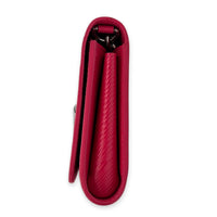 Twist Wallet Fuchsia in Epi Leather, Silver hardware