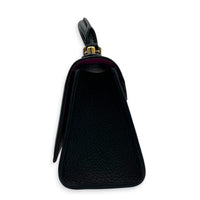 Twist One Top Handle Bag Black in Taurillon Leather, Gold hardware