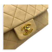 CC Shoulder Bag Beige (Recolored) in Lambskin, Gold hardware