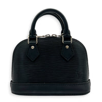 Alma Top Handle Bag Nano  Black in Epi Leather, Silver hardware